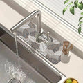 Embossed Leaf Texture Sink Splash Guard Grey Leaf Faucet Absorbing Mat Fast Drying Mat Sink Gadgets Splash Guard Behind Faucet Drip Catcher for Kitchen Bathroom, 15.5"x5.5"