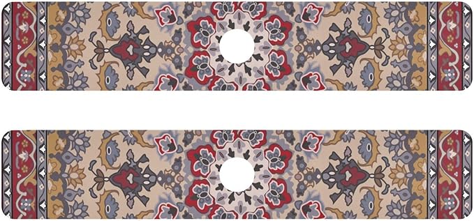 Kitchen Sink Splash Guard Sink Faucet Mat Faucet Handle Drip Catcher Drain Mats for Kitchen Bathroom Countertop Absorbent Dish Drying Mat Pad 2pack 14.7x5.4Inch Boho Retro Tan Red