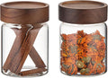 Patoper Small Glass Coffee Jars with Top Screw Lid Round Storage Canister Clear Glass Food Jar for Pantry Sugar Tea Coffee Bean Spice Nuts Cookies Bath Salts (2×300ml(10oz))