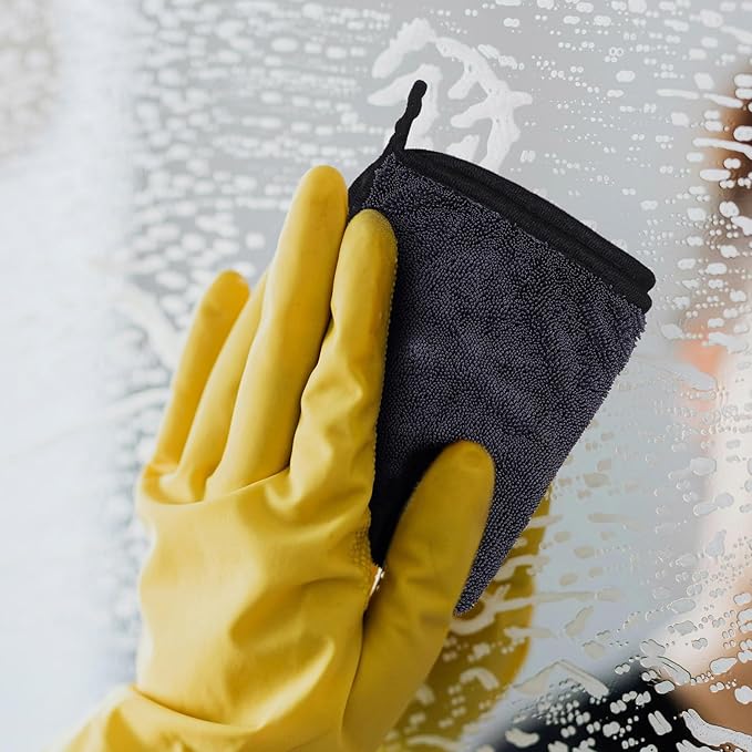 NUOBESTY 2pcs Car Absorbent Microfiber Drying Towels 40x60cm Thick Dual-Sided Cleaning Cloths for Car Exterior and Window Glass Lint-Free and Detailing Rags