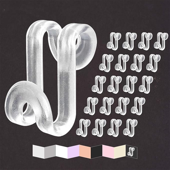 Clothes Hanger Connector Hooks, Outfit Hangers, Hanger Extender Clips, Cascading Hanger Hooks, Velvet Huggable Hangers Accessory, Heavy Duty Space Saving for Closet 60 Pcs (Clear)