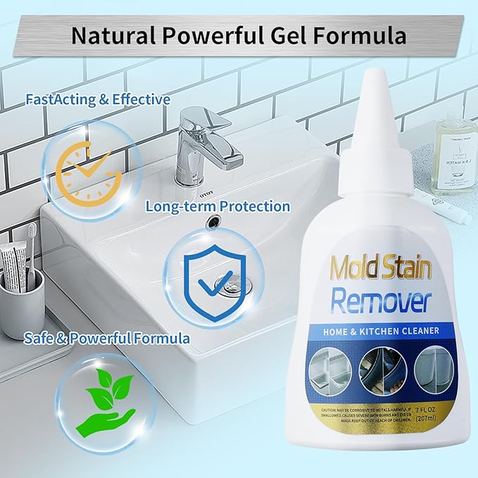 Washing Machine Cleaner, Multi Home Stain Cleaning Gel, Heavy Duty Stain Cleaner for Washing Machine, Refrigerator Strips, Bathroom Grout, Sink, Shower, Caulk, and Front Loader Seal (7 fl oz)