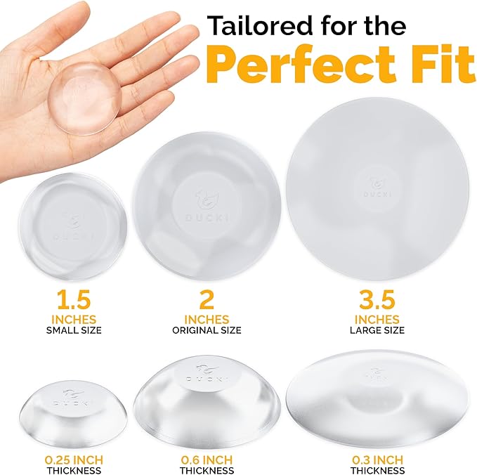 Ducki Door Wall Bumper Protector - Self Adhesive Stopping Shield Prevents Damage & Noise for Knob Handle, Refrigerators, Furniture Home or Office, Shock Absorbing, Discreet, Reusable - 2 Pack Clear