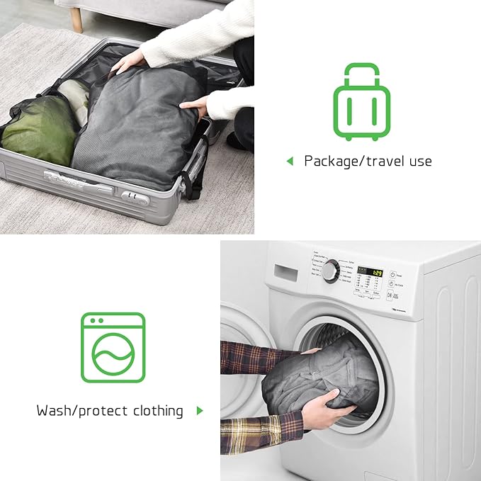 2 Pack Mesh Laundry Bags 24 x 32 inch Laundry Garment Bag Mesh Large Lingerie Wash Bags Zippered Garment Washing Net for Underwear Hosiery Blouse Sweater Dress Don't Drying, Melting 140-176℉