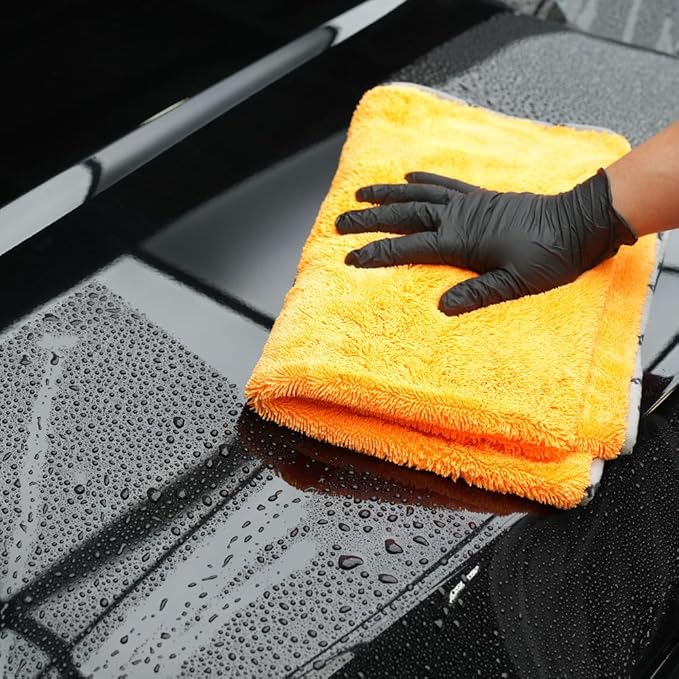 SPTA Drying Towel, Car Wash Drying Towel for Spotless Shine, Highly Absorbent, Scratch Free Large Microfiber Towel for Car wahing, 29.1 x 35 inch, Orange-MT031