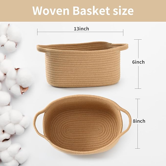 Cute Woven Gift Basket with Handle – Brown Storage Basket Empty, Gift Baskets for Valentines Day Birthday Baby Shower Raffle Burr, Decorative Organizer ontainer for Office, Home