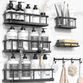 YASONIC Shower Caddy Adhesive, Rustproof Shower Shelves for Inside shower, No Drilling Bathroom Organizers and Storage, 6 Pack Large Capacity Bathroom Caddy for Kitchen & Home Decor-XXL Size