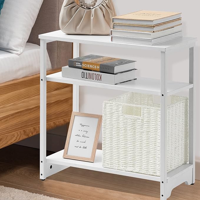 Vagusicc Wicker Storage Basket, Set of 2 Hand-Woven Storage Baskets for Organizing, White Foldable Cube Storage Bins Organizer, 9 x 9 Inch Square Wicker Storage Baskets for Shelves Pantry Decor