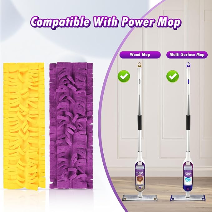 3 Pack Spray Mop Pads for Swiffer PowerMop Multi-Surface Mop and Power Mop Wood Mop Pads Refill, Washable & Reusable Floor Cleaning Replacement Mopping Pads