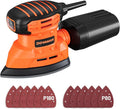 DOVAMAN DLS03A Detail Sander, 130W Palm Sander Tool, Dust Collection System, 12PCS Sandpaper, 12000RPM Compact Hand Tool for Wood Steel Surfaces
