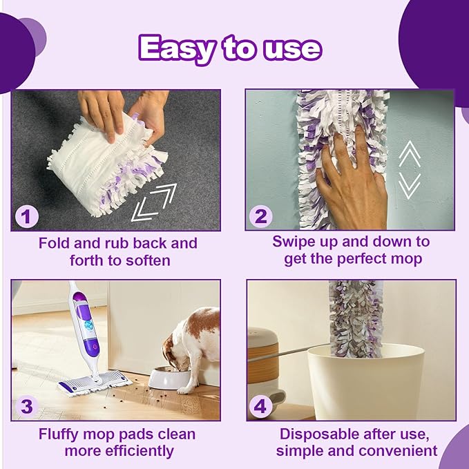20 Count Disposable Power mop Pads Compatible with Swiffer Power mop Refills and PowerMop Wood Mop, Multi-Surface swiffer Wet Pads Refills Replacement Use for Floor Cleaning