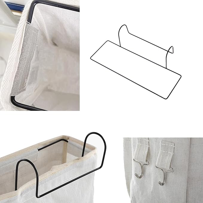 Bedside Caddy Organizer Hanging Storage Basket with Large Pockets & Hooks, Heavy-Duty Canvas Bedside Organizer for Bunk Beds, Dorm Rooms, Hospital Beds & Small Spaces (Gray Triangle Pattern)