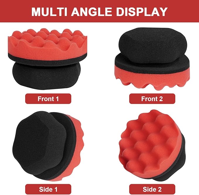 4 Pack Large Tire Shine Applicator Pad, Tire Hex Grip Applicator, Tire Shine Car Detailing Foam Sponge Tool, Reusable Car Cleaning Supplies After Car Wash Tire Cleaner for Applying Tire Shine