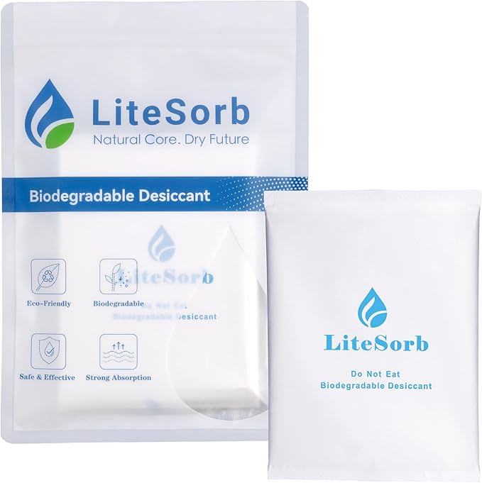 Natural Moisture Absorbers, Premium Moisture Absorption Desiccants Safe for Food, Luxury, Collectibles, Handbags, Shoes, Camera, Guitar Eco-Friendly & Biodegradable(30g x 4pcs)