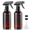 Plastic Spray Bottle 16.9oz Empty Spray Bottles Refillable Container Trigger Sprayer for Cleaning Solutions, Water, Plants, Pet, Essential Oils, Hair, 2 Pack (Amber-scale)