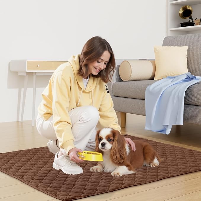 Smiry Waterproof Dog Bed Cover Blanket, Soft Reversible Pet Blanket, Washable Leakproof Cats Dogs Couch Cover for Sofa, Couch, Furniture, Plaid (40x50 Inch, Brown/Chocolate)
