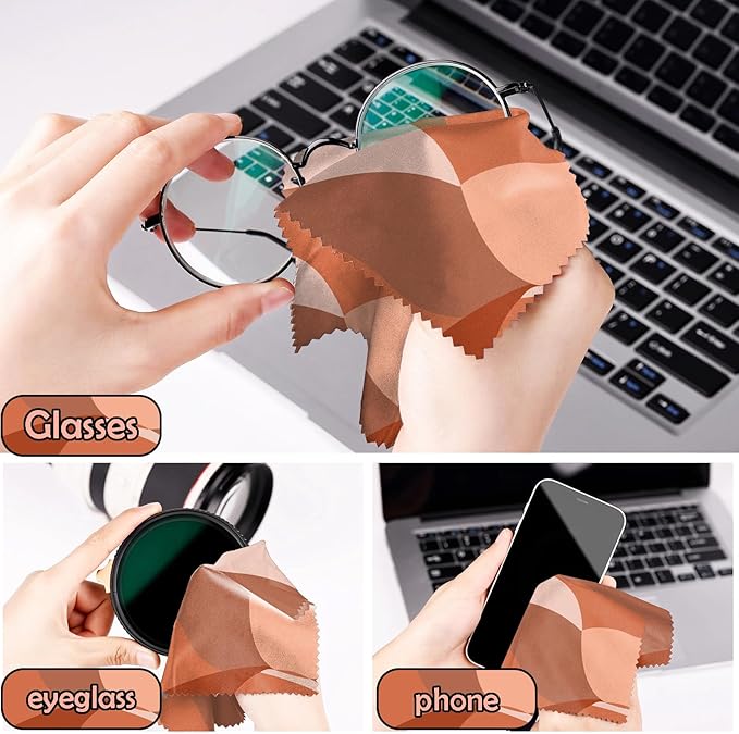 6 PCS Glasses Cleaning Cloth Eyeglass Cleaning Cloth Lens Eyeglasses Microfiber Cute Aesthetic Cloth for Unisex Women Girls Reusable Phone Screens Camera Multi-Patterns(6.3"x6.3")-Art