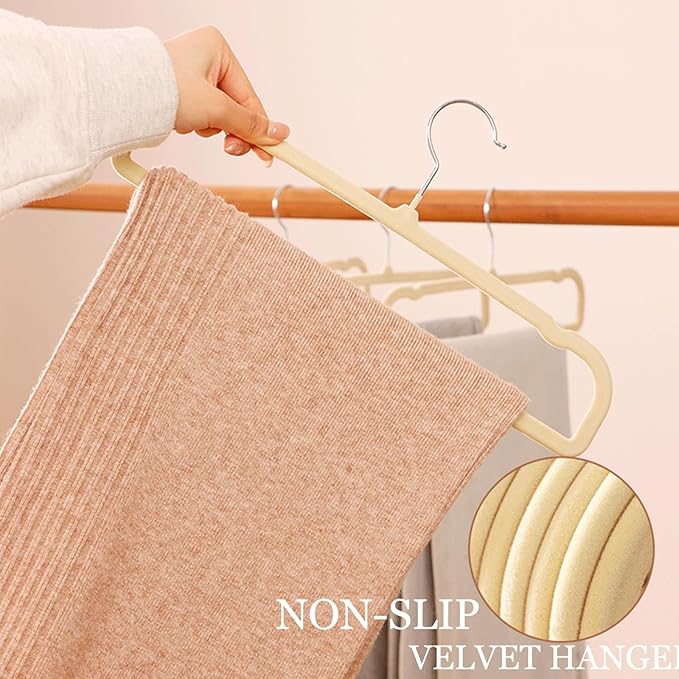Velvet Pants Hangers 20 Pack,Premium Non Slip Velvet Hangers,Thin Space Saving Slim Clothes Hangers with 360° Swivel Hook,13.77inch