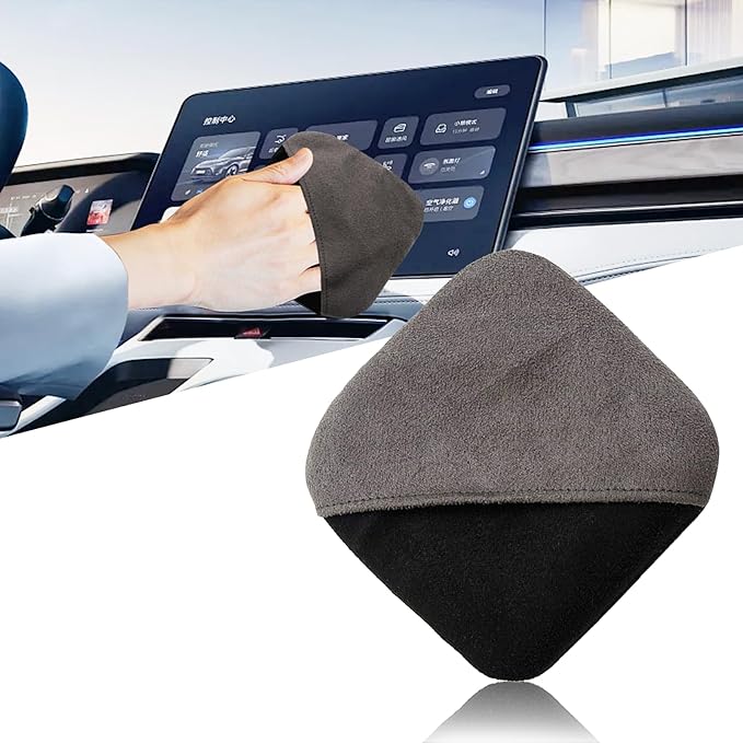 Car Screen Cleaner, Square Microfiber Touch Screen Cleaner Cloth, Reusable Automotive Screen Cleaning Pad Cloth Wipes for Dashboard Display Phones Tablet, Car Accessories (Square)