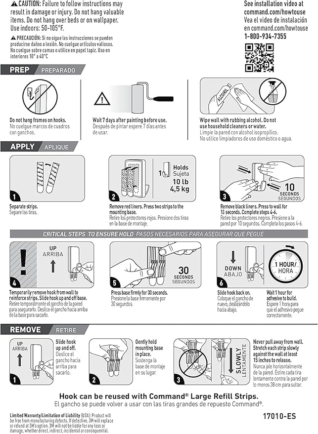 Command 10 lb XL Heavyweight Hook, 2 Wall Hooks and 6 Strips, Damage-Free Hanging with Adhesive, Heavy Duty Hanging Great for Organization and Storage