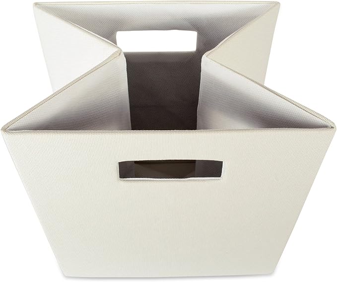 DII Poly-Cube Storage Collection Hard Sided, Collapsible Solid, Large, Off White