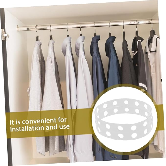 Cabilock 12pcs Clothes Hanging Rack Multi-Hole Connectors Plastic Hanger Strips Versatile Display Straps Space-Saving Hanger Hooks