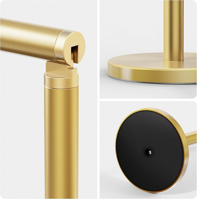 Cesun Toilet Paper Holder Stand Free Standing, Gold Toilet Paper Storage with Heavy Weighted Base, Bathroom Stainless Steel Toilet Paper Roll Holder, Non-Slip, Gold