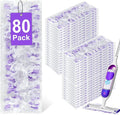 80 Pack Power Mop Refills for Swiffer Power Mop，Unscented&Thickened Multi-Surface and Wood Spray Mops for Floor Cleaning
