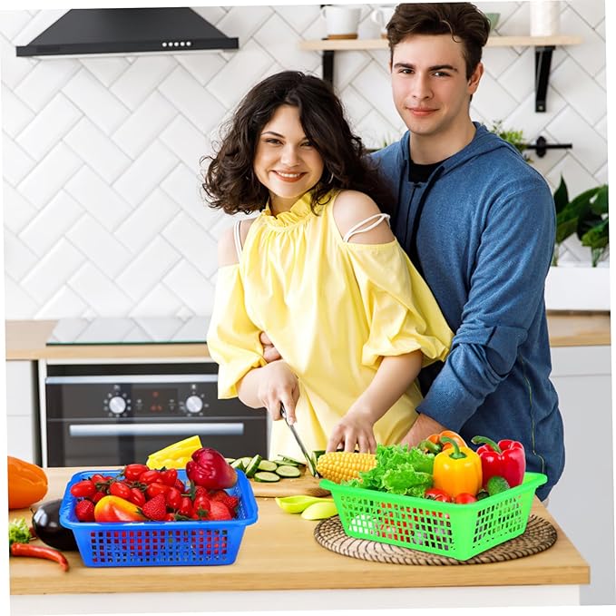 Rectangular Drain Storage Basket 10.82X8.03X3.14In Kitchen Sink Organizer with Drainage Holes Multi-Function Household Fruit and Vegetable Storage for Office Warehouse