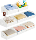 Large Closet Organizers and Storage Bins - 8 Pack Trapezoid Storage Baskets for Shelves, Foldable Fabric Baskets with Handles Ideal for Closet, Basket, Wardrobe and Shelf Storage, Light Grey