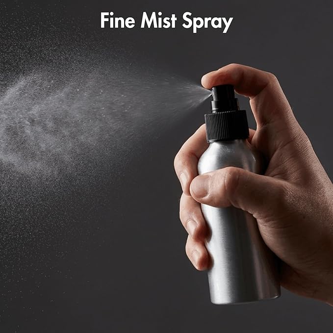 Youeon 12 Pack 4 Oz Fine Mist Spray Bottles, Reusable Aluminum Empty Spray Bottles, Small Refillable Bottle for Travel, Cosmetic, Perfume, Toner, Essential Oil Storage, Leak Proof