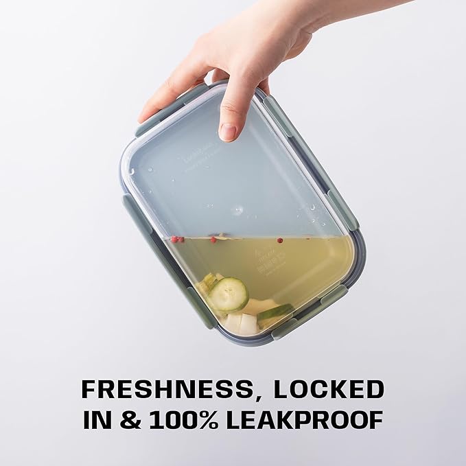 LocknLock HPL406 Classic-Plus Plastic Food Storage Container with Lid for Kitchen, Lunch, Meal Prep, and Leftovers, BPA-Free, Airtight, Leakproof, Microwave, Dishwasher, Freezer-Safe, 2.1L
