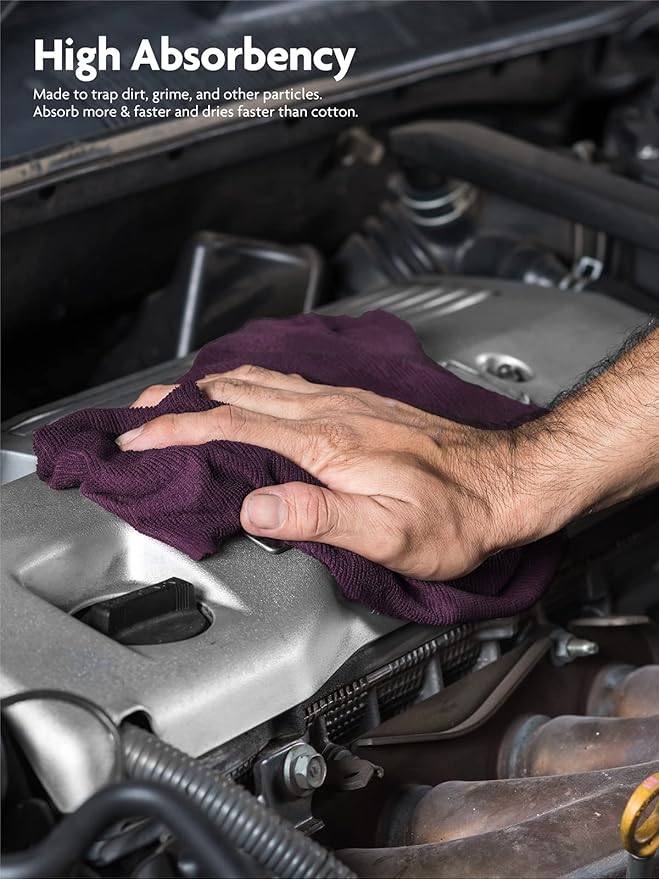 Fantasticlean Microfiber Cleaning Cloth Roll -90 Pack, Tear Away Microfiber Towels, 12" x 12", Reusable, Washable, Scratch Free, Ultra Absorbent for All-Around Cleaning Supplies (Deep Purple)