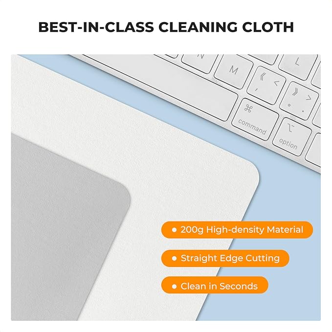 K&F CONCEPT 30 Pack Lens Cleaning Cloth | Microfiber Cleaning Cloth | Glasses Cleaning Cloths | Eyeglass Lens Cleaner | Eyeglasses, Camera Lens, VR/AR Headset, and Screen Cleaning | White & Grey