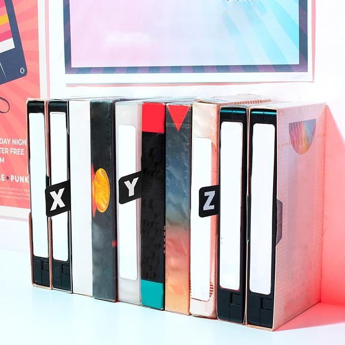 26 Pcs CD Dividers A-Z with Tabs Vinyl Record Organizer Tabs CD Alphabet Dividers Index Card Alphabet Tab Divider Book Holder Organizer Guides, 6.7 x 4.7Inch, Black