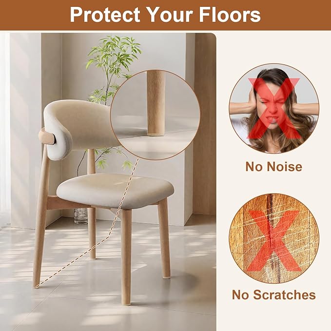 48 PCS Felt Furniture Pads, 1-inch Round Beige Chair Felt Pads, Felt Pads for Furniture Feet to Protect The Floor from Scratches,Reduce Noise