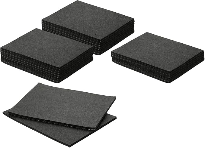 uxcell Felt Furniture Pads, 24Pcs 7.87" x 5.91" Adhesive Backed Non-Slip Anti-Scratch Felt Pad for Protecting Hardwood Floor, Black