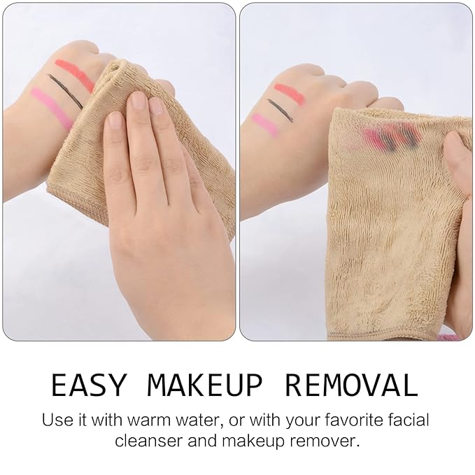 SINLAND Microfiber Facial Cloths Fast Drying Washcloth 12inch x 12inch (10pack, Cream)