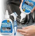 Mold Stain Cleaner, 8 Floz Washing Machine Cleaner Gel with Brush, Household All-Purpose Cleaner Highly Effective in Penetrating for Grout, Fridge, Bathroom, Shower, Front Load Washer, Tile Bathtub