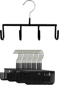 Mawa by Reston Lloyd Non Slip Space-Saving Belt/Accessory Hanger, Style Gh, Set of 25, Black