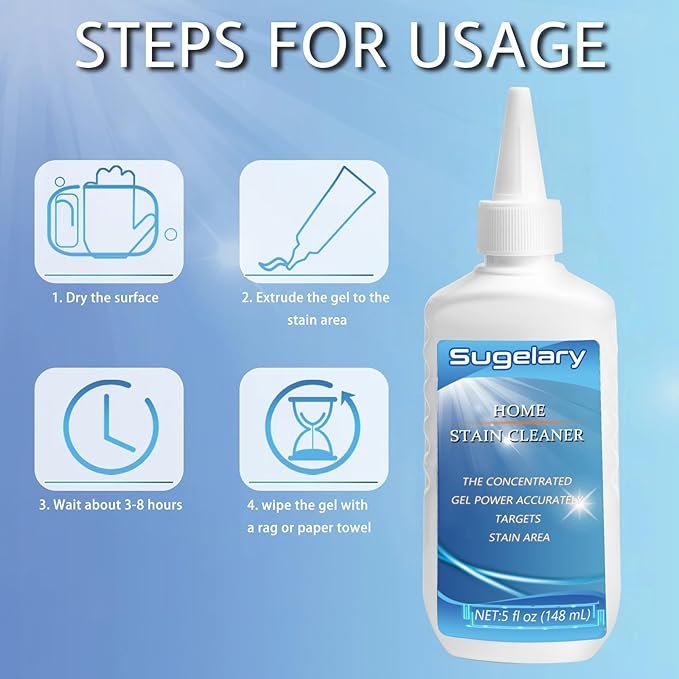 Sugelary Mold Stain Cleaning Gel, 5 Fl oz All-Purpose Household Cleaner Gel for Front Loader Seal, Bathroom Grout, Sink, Shower, Caulk, Washing Machine Cleaning Solution