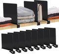 JOY DECOR 8 Pack Acrylic Matte Black Shelf Dividers for Closets Organizer and Storage Adjustable Vertical Wood Shelf Closet Separators for Clothes,Book,Bags in Bedroom and Kitchen