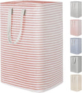 Lifewit 1 Pack Laundry Hamper Large Collapsible Laundry Baskets, Freestanding Waterproof Clothes Hamper with Easy Carry Handles in Laundry Room Bedroom Bathroom College Dorm, Pink, 80L
