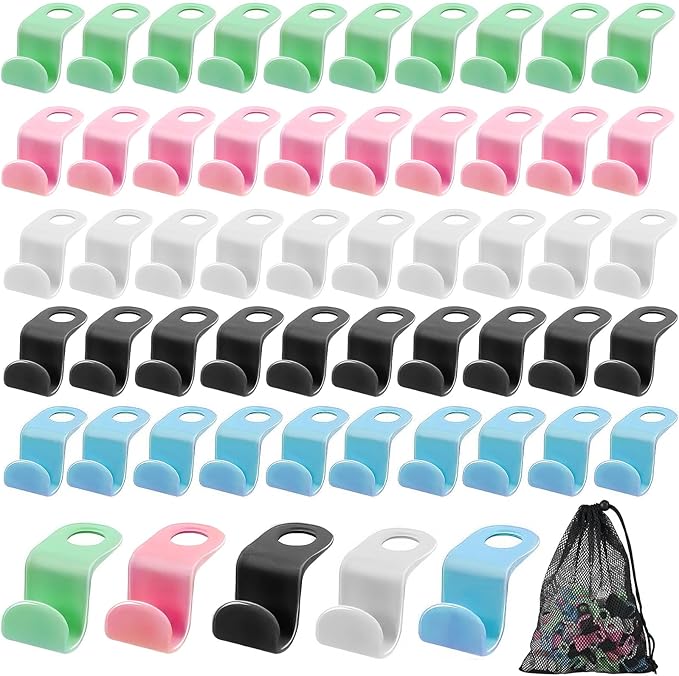 200 Pcs Hanger Hooks,Clothes Hanger Connector Hooks,Space Saving Hanger Hooks,Plastic Connectors Hooks for Clothes,Cascading Hanger Extenders for Closet Organizers,5 Colors