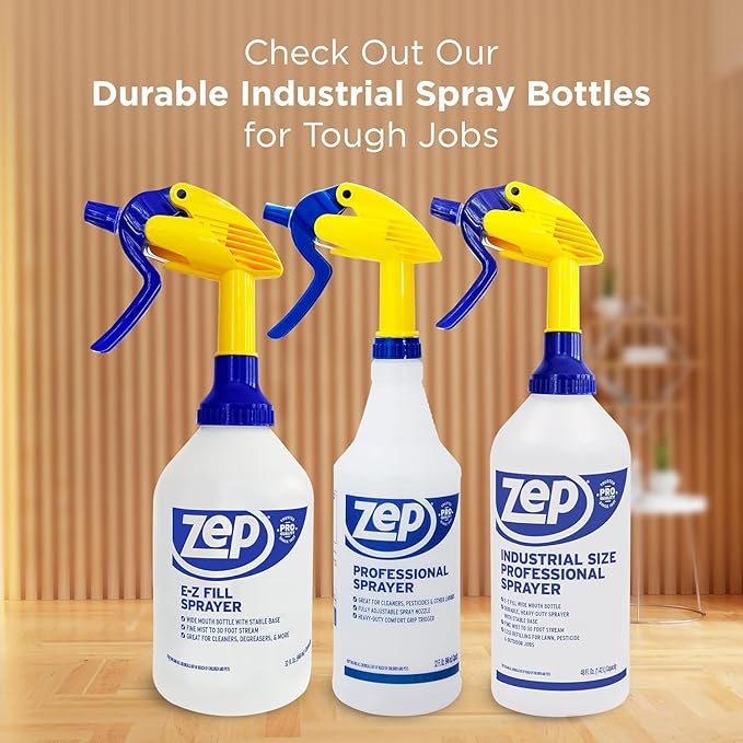 ZEP Professional Sprayer Bottle - 32 oz (Pack of 3) - HDPRO1 - Versatile Adjustable Nozzle Spray Bottles with a Fine Mist or Powerful Spray, Refillable for Diluted Concentrate