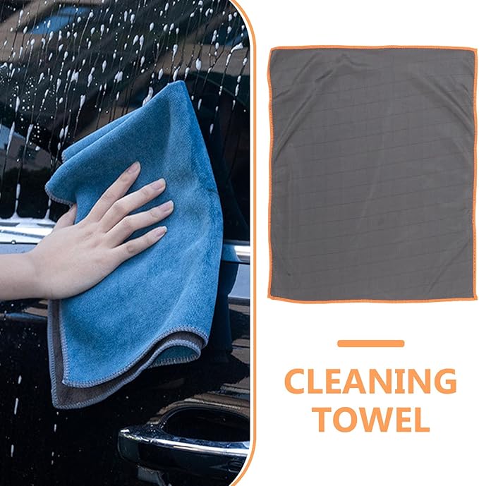 Zerodeko Car Microfiber Cleaning Cloth Orange Absorbent Towel for Car Glass and Interior, Lint-Free Microfiber Cleaning Rag for Automotive Detailing and Household Use