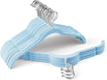 Sishynio 30 Pack Velvet Hangers – Premium Non-Slip Slim Clothes Hangers with 360° Swivel Hook, Space-Saving Flocked Shirt Hangers for Coats, Dresses, Blouses, Suits(Blue)