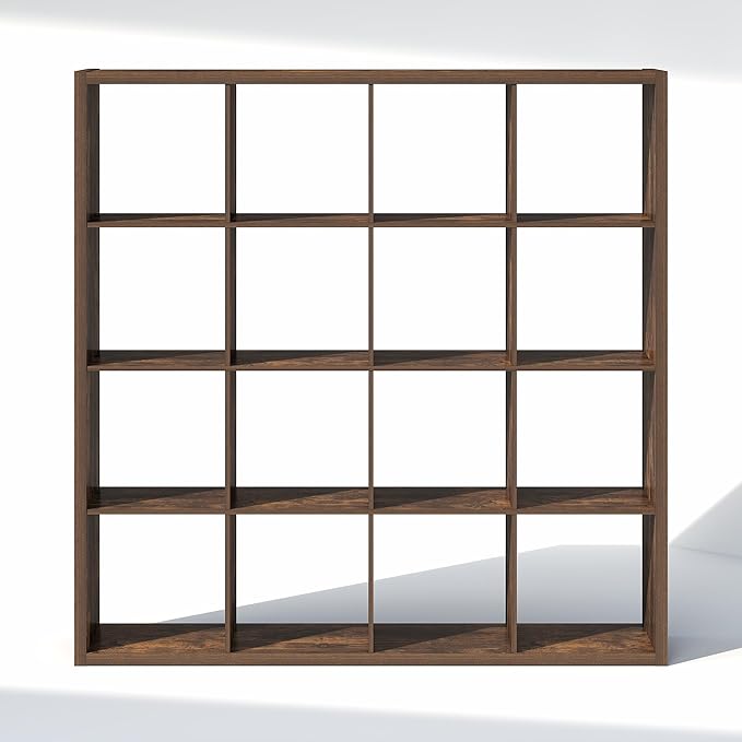 Furinno Cubic Closet Organizers and Storage, 16-Cube Closet Organizer, Open Shelf Closet Storage, Extra Thick Frame for Wardrobe, Bedroom, Living Room, Amber Pine