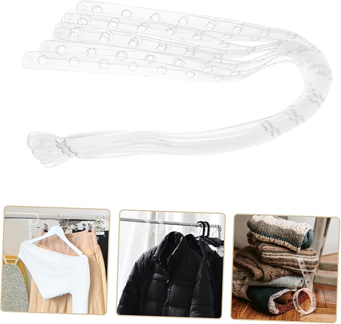OUNONA 10pcs Space-Saving Hanger Connectors for Heavy Clothes Plastic Hanging Strips with Closet Organizers for Neat Clothing Storage