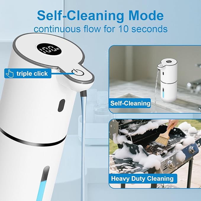 2 Pack Automatic Liquid Soap Dispenser Touchless, USB Rechargeable Smart Hand Soap Dispenser, 6-Level Adjustable, 12.8oz/380mL Wall Mount for Bathroom Kitchen Dish Soap-White